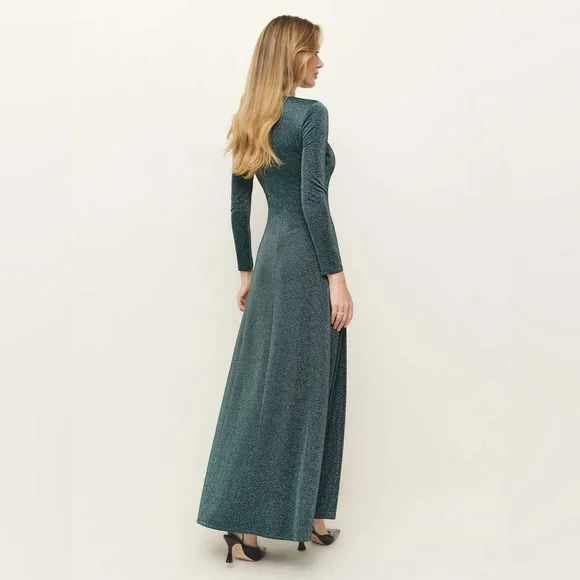 Reformation Kori Knit Dress Blue - Size S Mermaid Sparkle - Picture 4 of 10